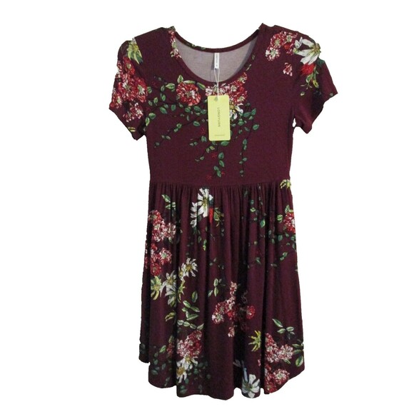 LONGYUAN Women's  Small Short Sleeve T Shirt Dresses Swing Dress with Pockets - Picture 1 of 4